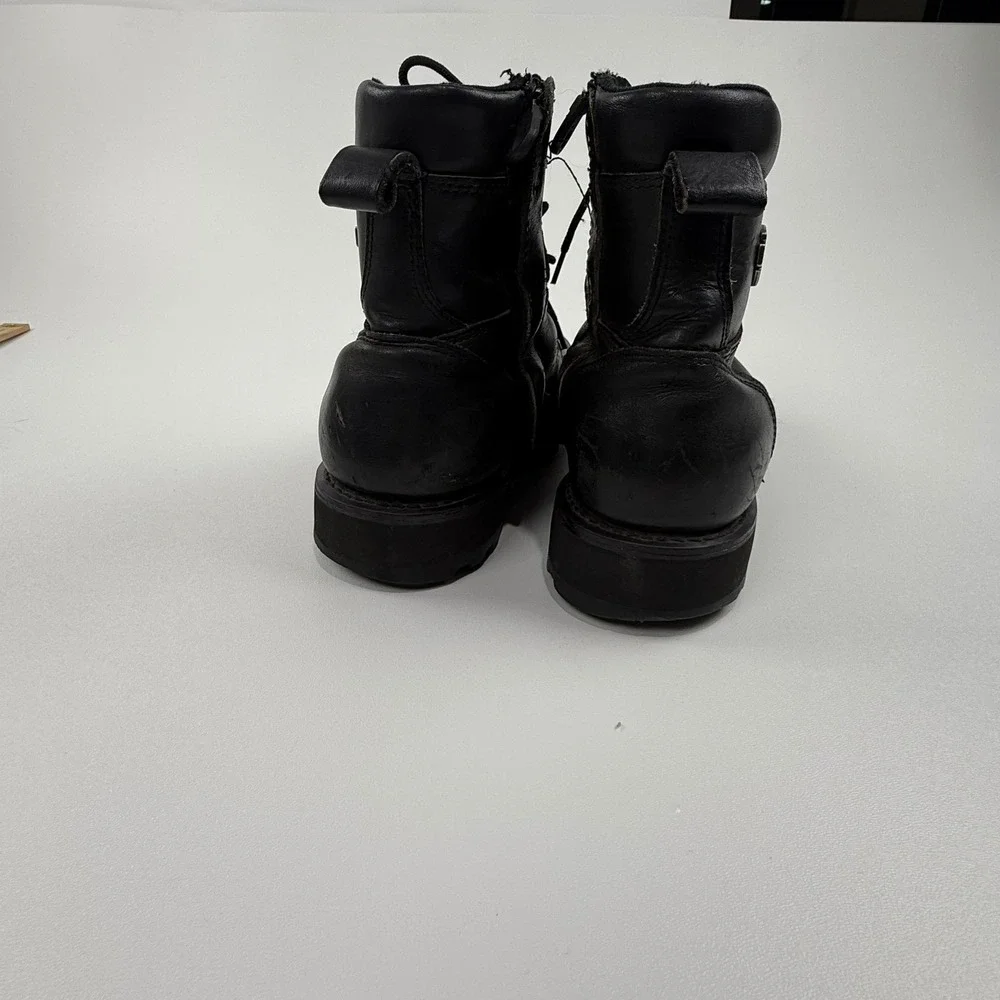 Harley Davidson Black Men's Leather Side Zip Motorcycle Boots Size UE 42 = 9